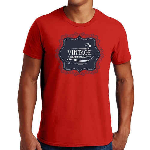 Mens Graphic T-shirt Vintage Premium Quality Blue White Illustration